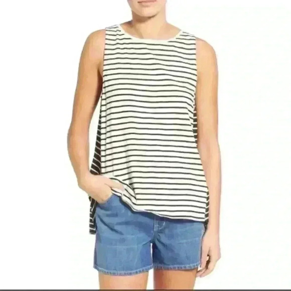 MADEWELL Whisper Cotton Tank in Tierney Stripe size XXS - Picture 1 of 3